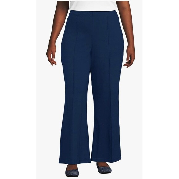 Lands End Starfish Palooza Pants Womens Medium Blue Pull On L (16-18) Mid Rise - Picture 1 of 6